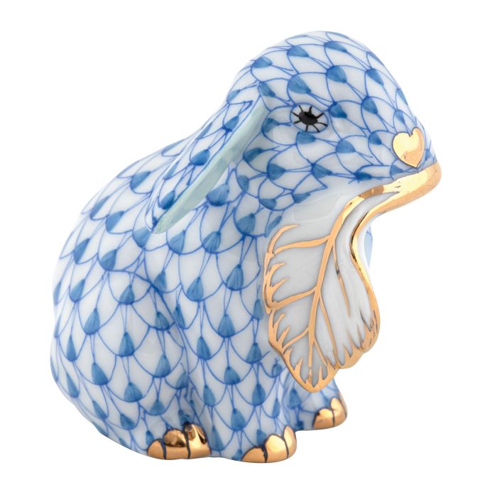 BLUE FALL BUNNY  2in L X 2in W X 1.75in H