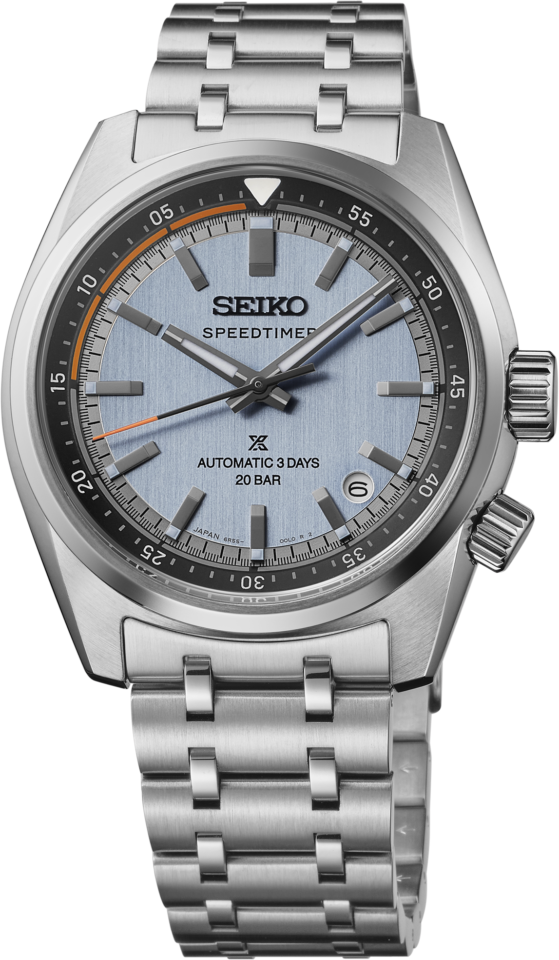 Seiko Luxe Prospex Speedtimer Mechanical Light Blue Dial Stainless Steel Case & Bracelet 39.5 mm Automatic Watch - HBC003