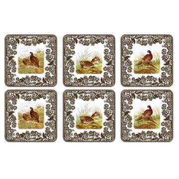 COASTERS SET/6  4.25in sq 