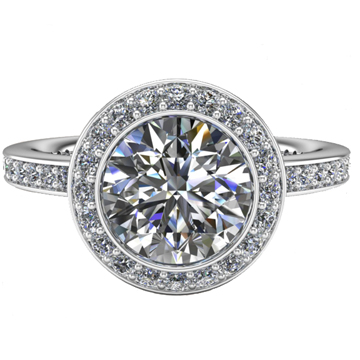 18KW ROUND MICROPAVE DIAMOND HALO MOUNTING .30CT