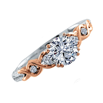14K ROSE & WHITE GOLD TWIST SETTING 14D=.14CT