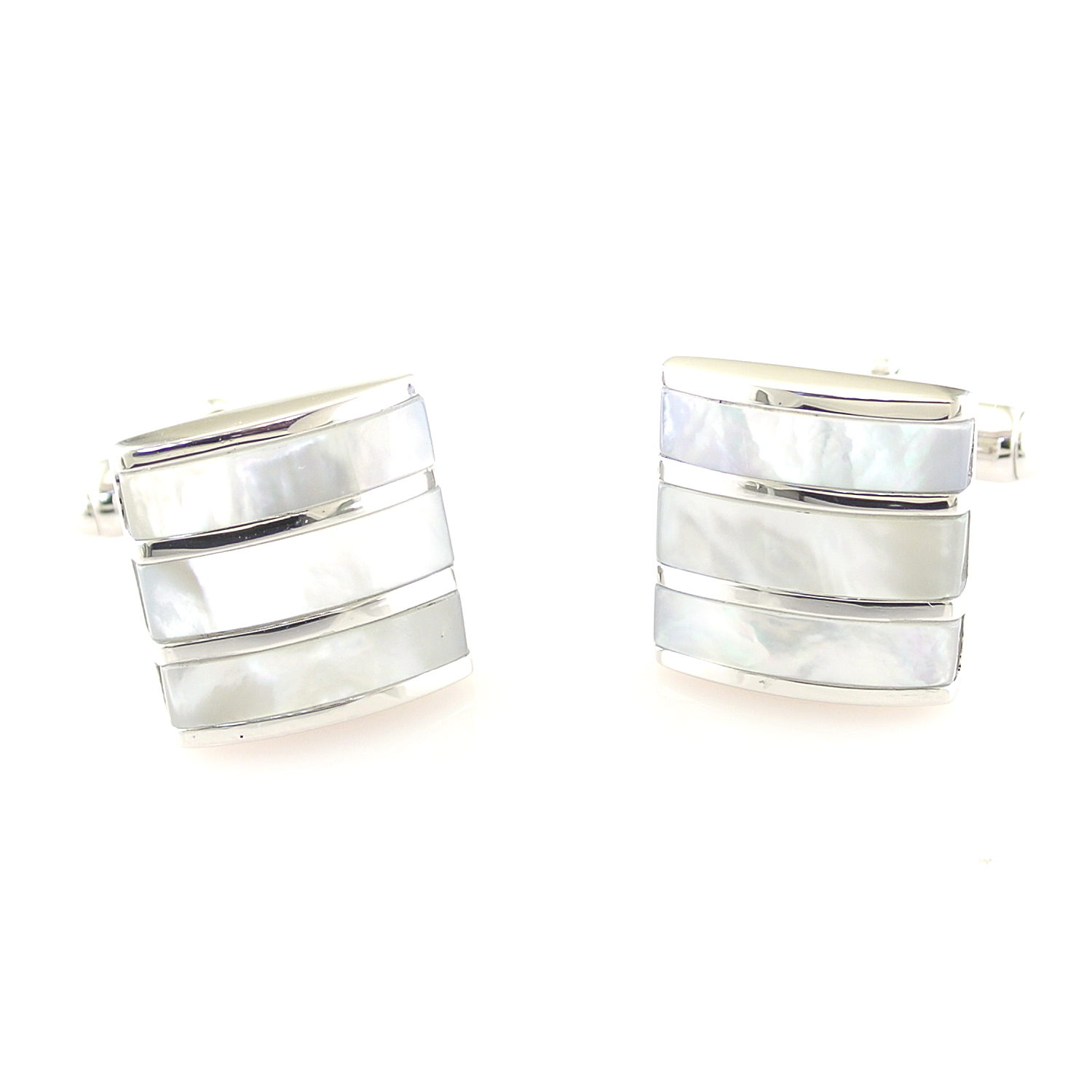SILVER MOTHER OF PEARL CUFFLINKS