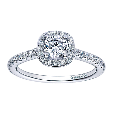 14KW CUSHION DIAMOND HALO SETTING .26CT