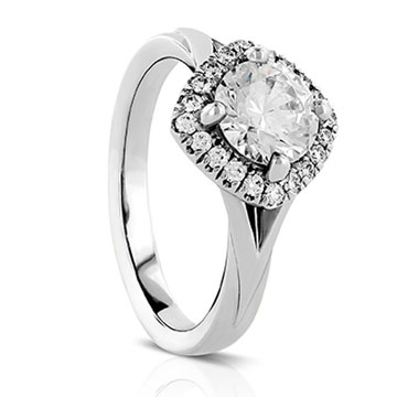 PLAT 4 PRONG ANGLED CUSHION HALO MTG 44D=.20CT