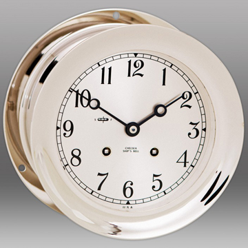 CHELSEA 6" DIAL NICKEL SHIP'S BELL HINGE BEZEL