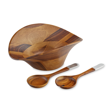 RIPPLE SALAD BOWL w/SERVERS 