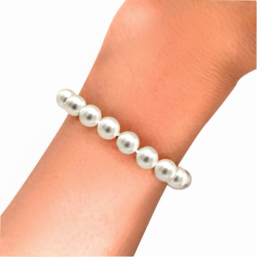 PEARL BRACELET 7X7.5MM, AA+, 14KY GOLD CLASP