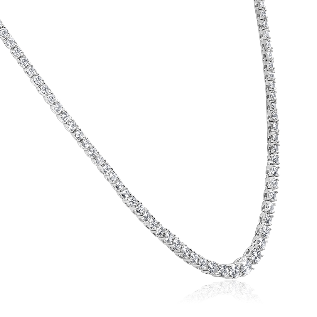 14KW GOLD DIAMOND TENNIS NECKLACE 10.53CT
