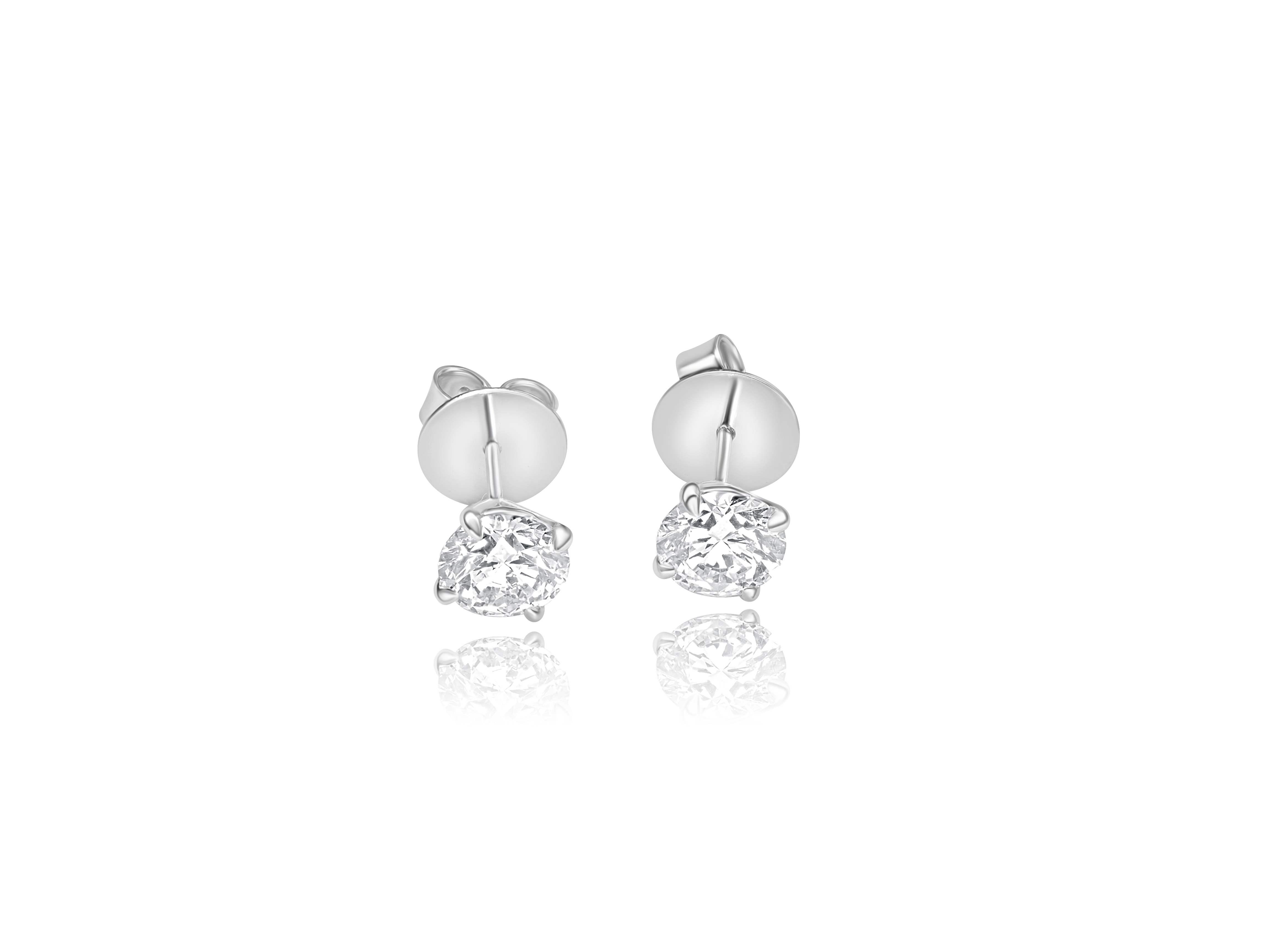 14KW DIAMOND STUD EARRINGS 2.05CT