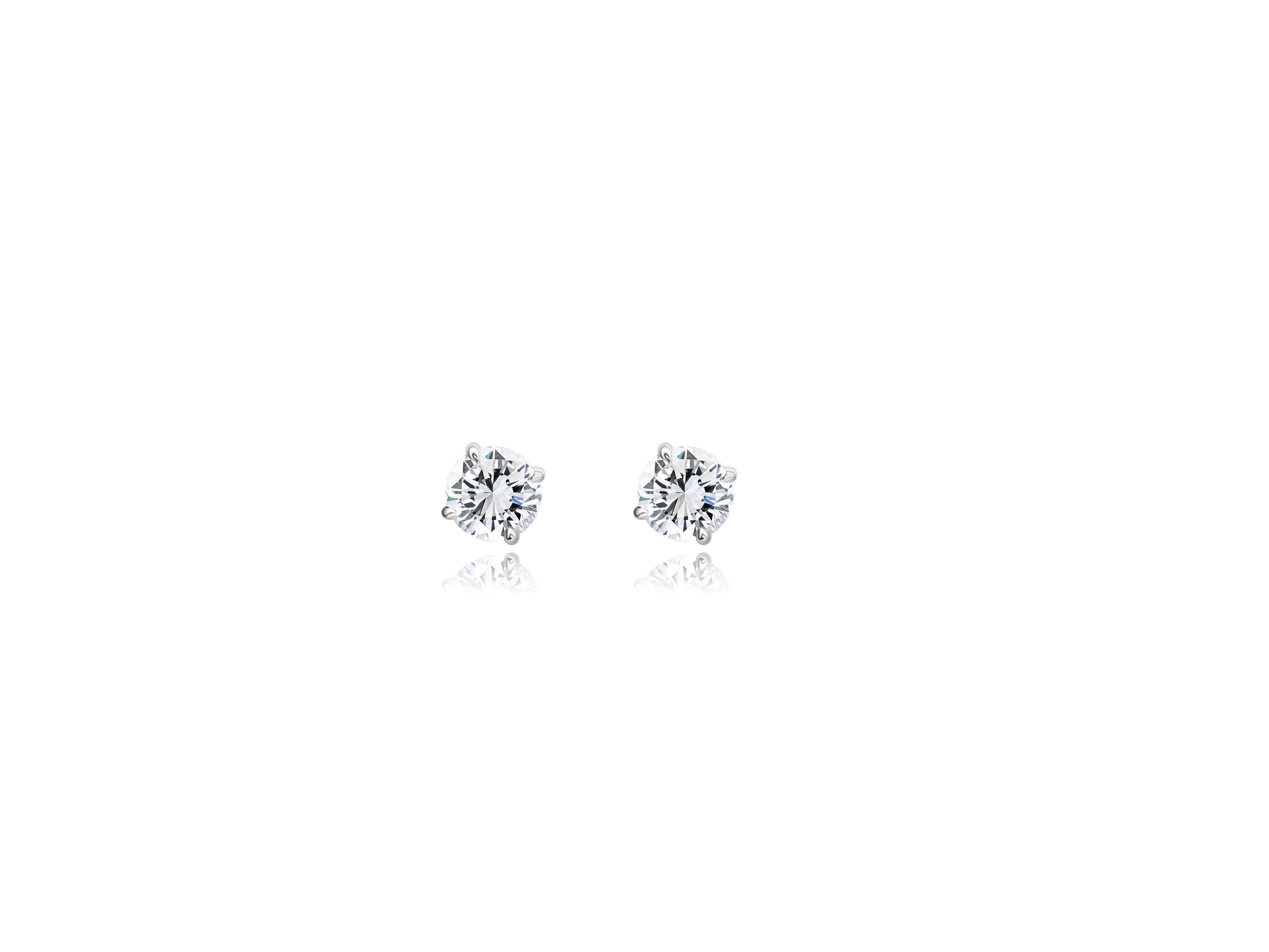 14KW DIAMOND STUD EARRINGS 2.05CT