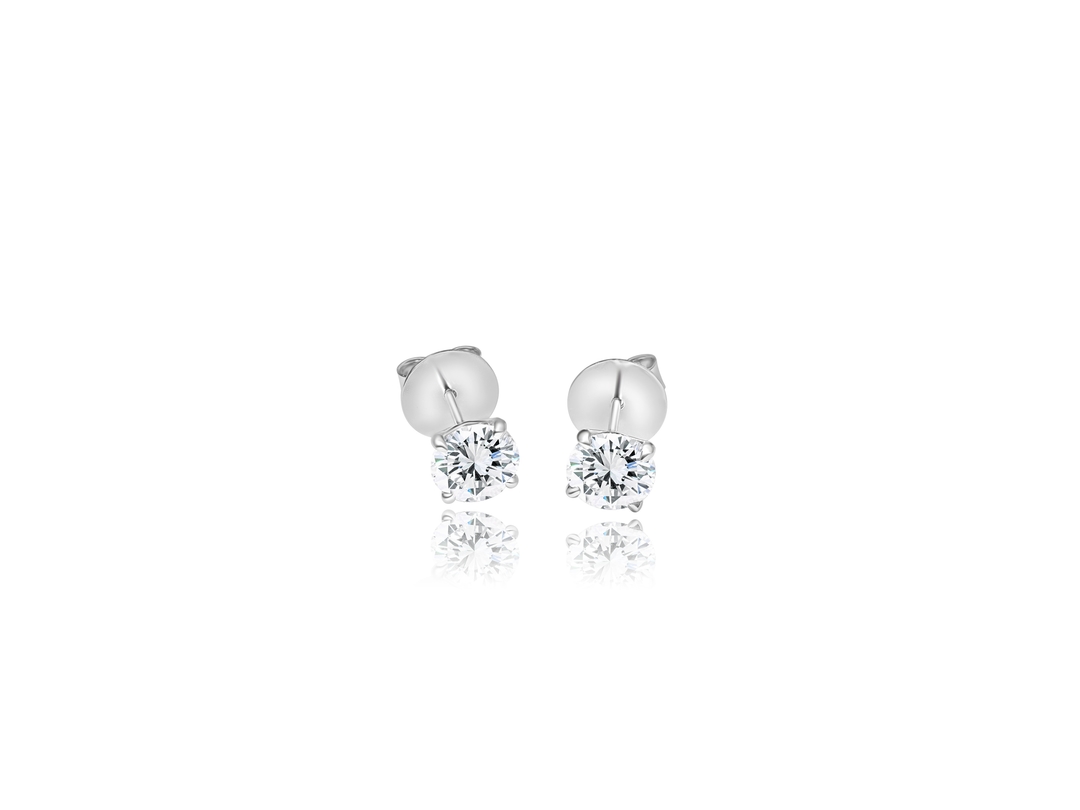 14KW DIAMOND STUD EARRINGS 2.18CT