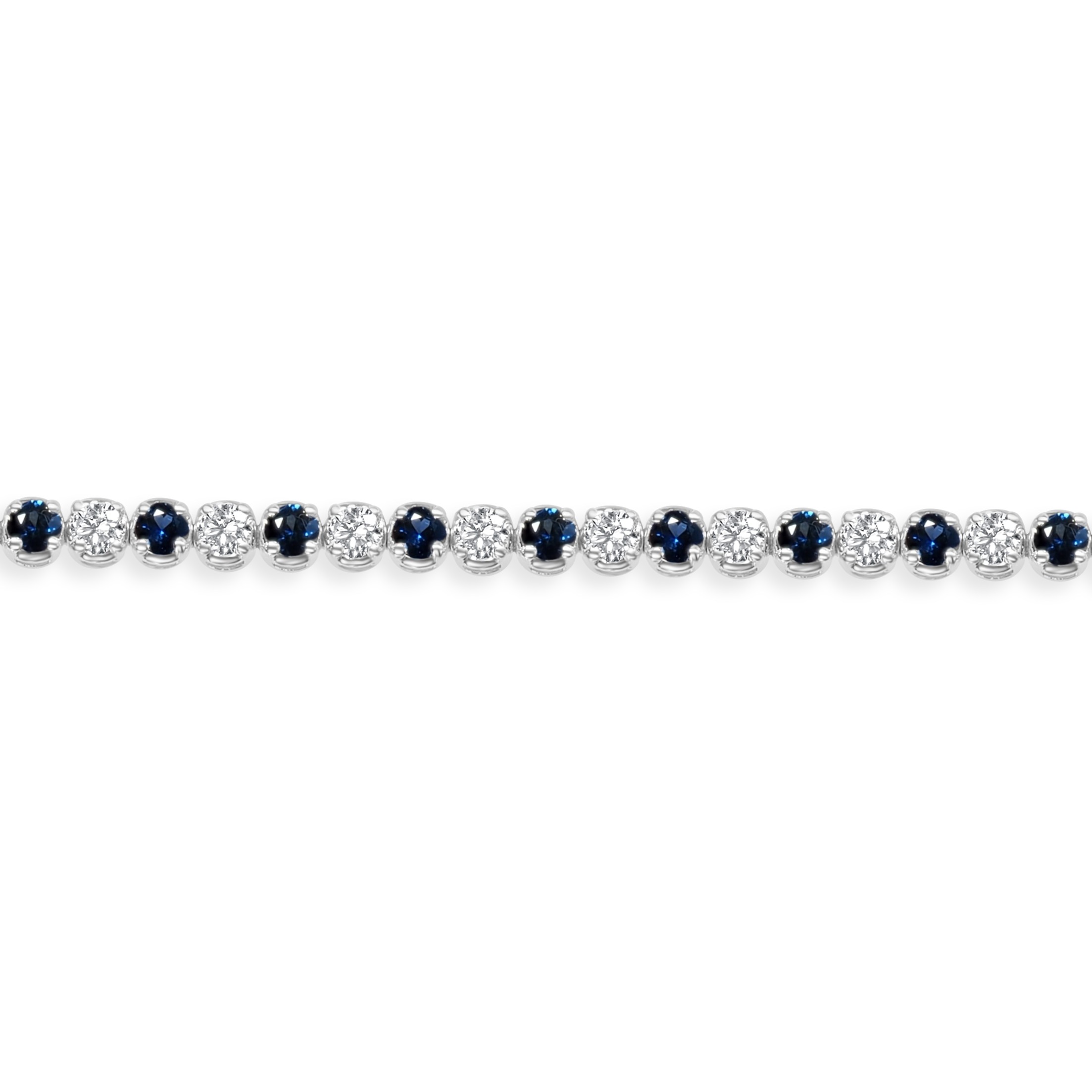 14KW GOLD SAPPHIRE & DIAMOND TENNIS BRACELET 23S=3.28CT 23D=2.94CT