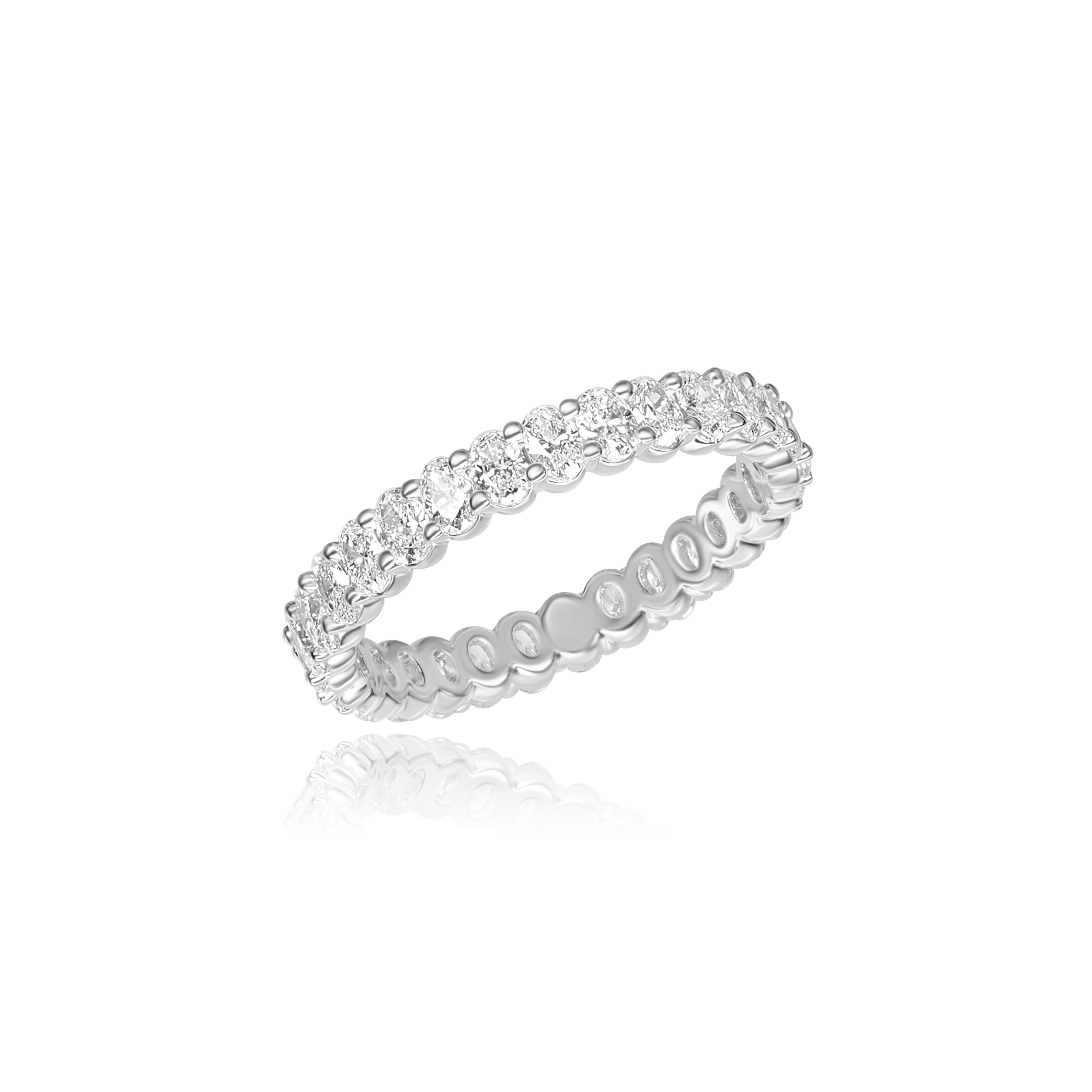 PLAT OVAL DIAMOND ETERNITY BAND 29=1.49CT