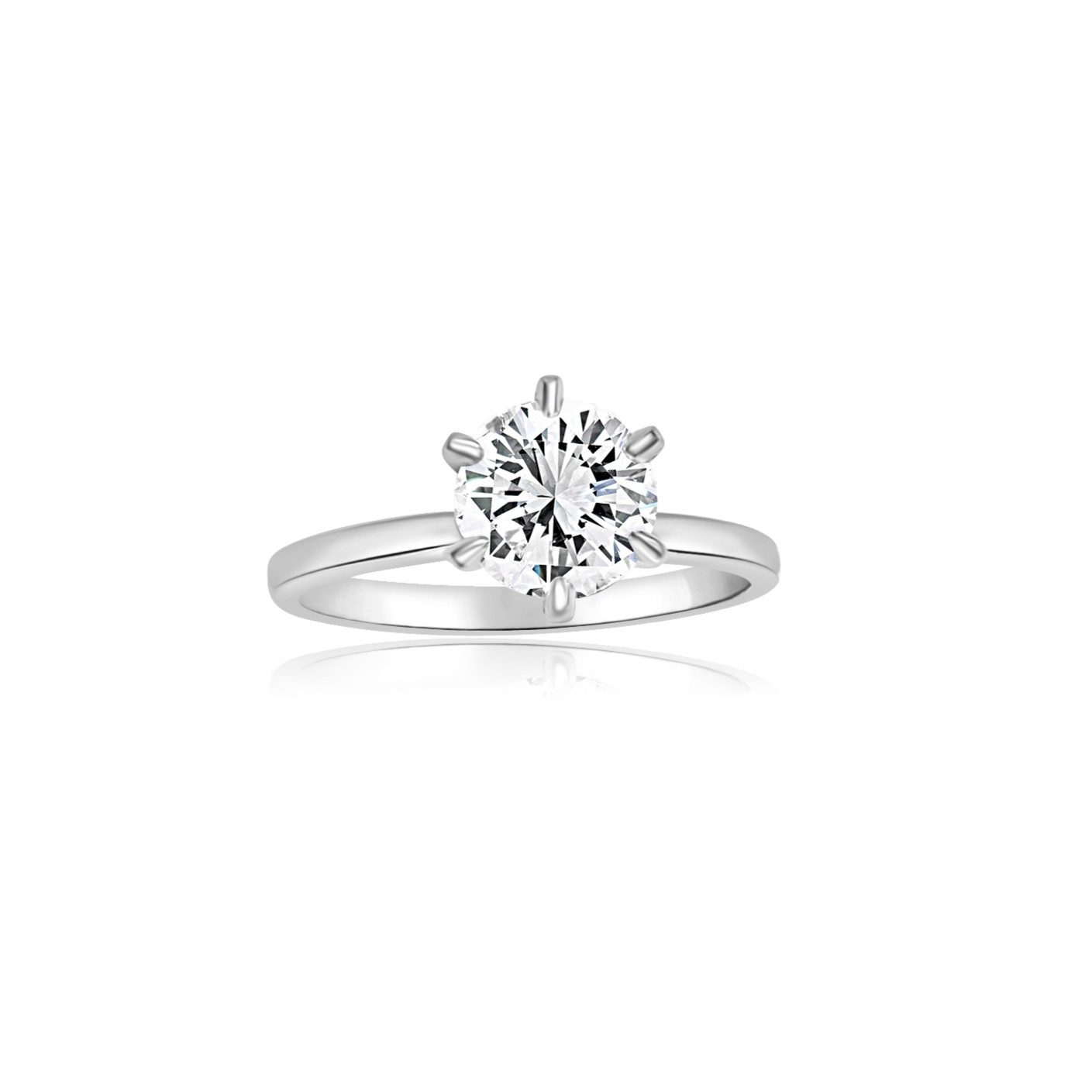 PLATINUM 1.52CT DIAMOND SOLITAIRE 6 PRONG ENGAGEMENT RING