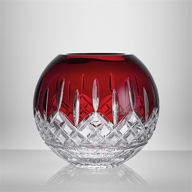 LISMORE RED ROSE BOWL 8"