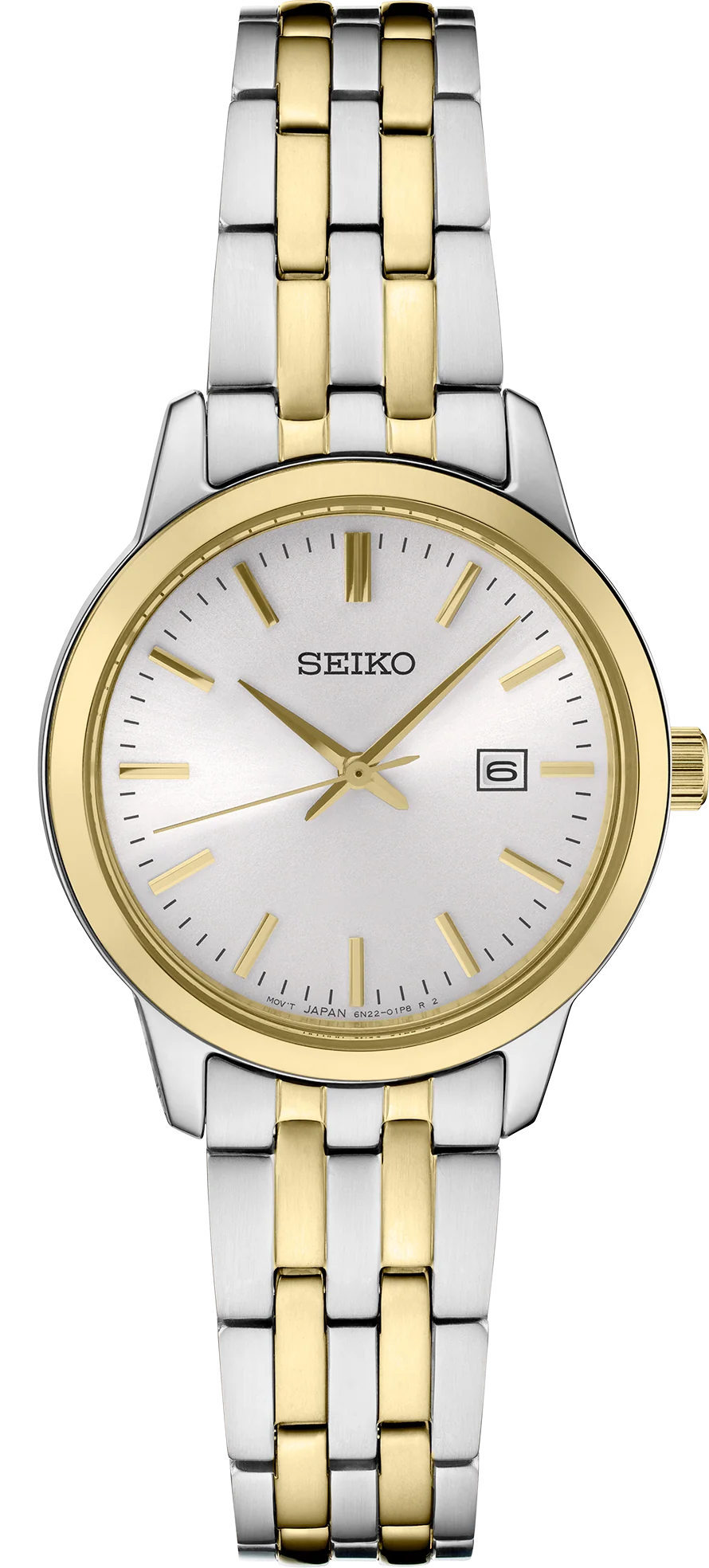 Seiko Essentials White Sunray Dial Gold-Plated Stainless Steel Case & Bracelet 30 mm Quartz Watch - SUR410