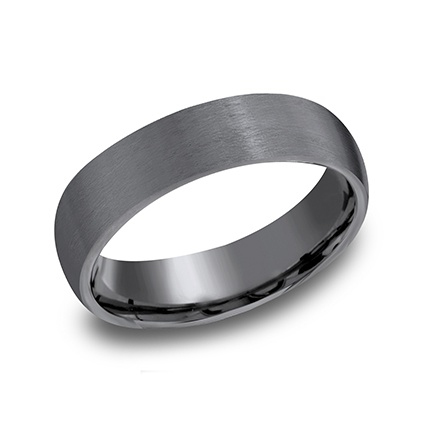 TANTALUM 6MM DOMED GRAY SATIN FINISH WEDDING BAND