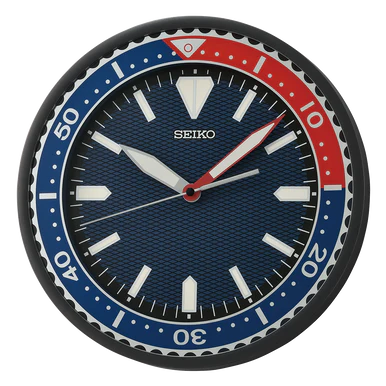 Seiko Heritage Design Blue & Red Watch Dial Wall Clock - QXA791JLH