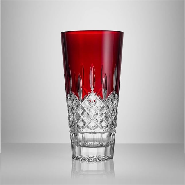 LISMORE RED VASE 10"