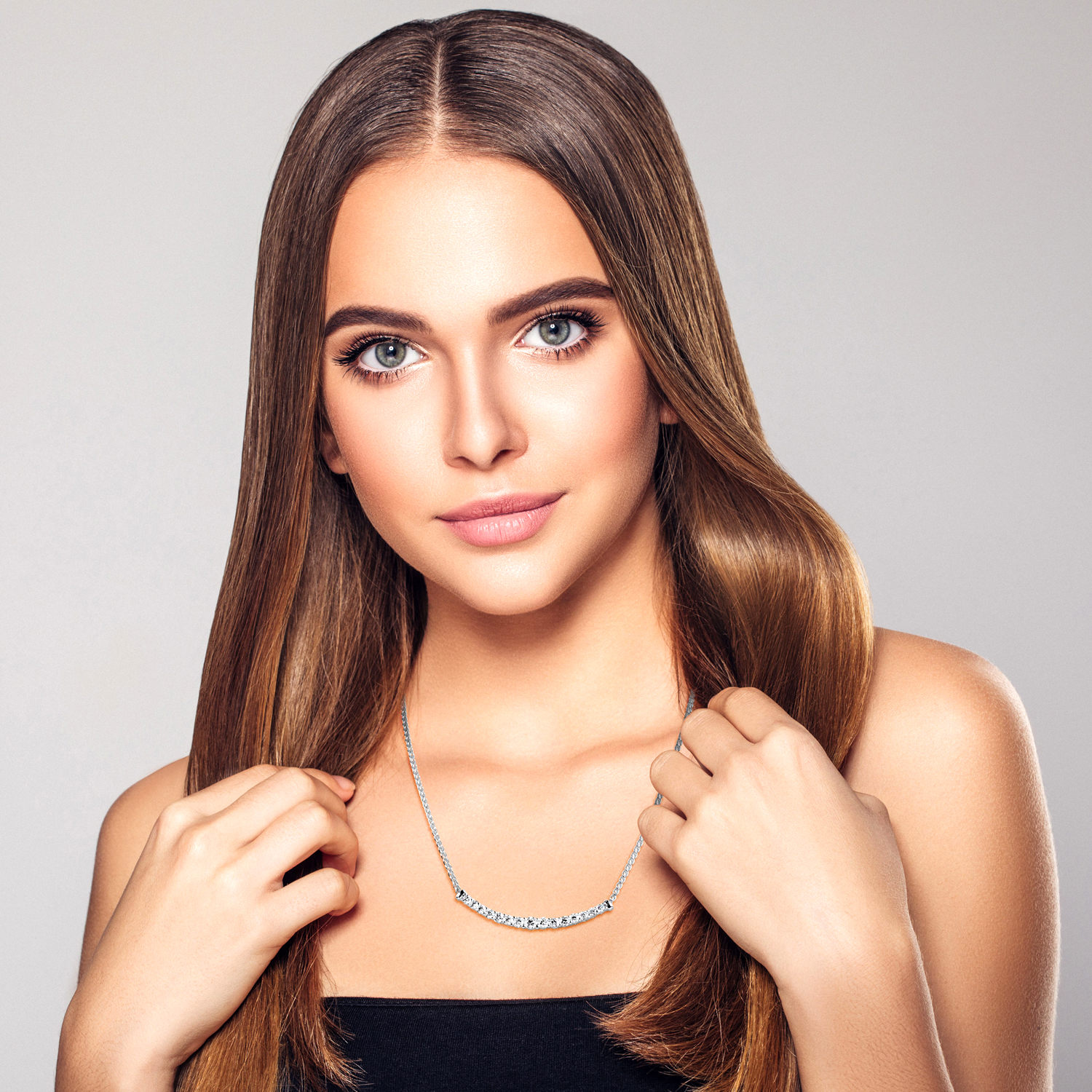 14KW GOLD DIAMOND NECKLACE 15D=2.24CT