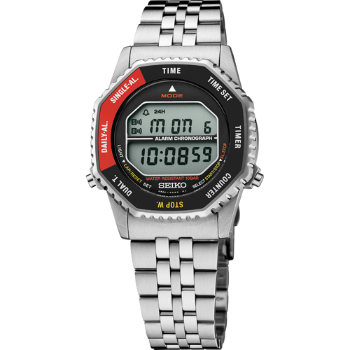 SEIKO ESSENTIALS SS DIGITAL BLACK DIAL BRACELET WATCH