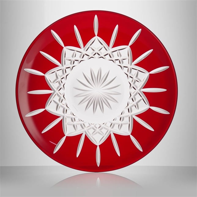 LISMORE RED DECORATIVE PLATE 12" 30cm