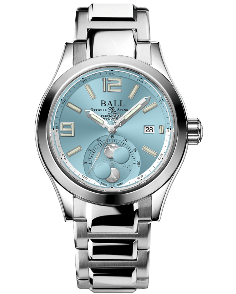 Ball Engineer II Moon Phase Chronometer Limited Edition Ice Blue Dial Stainless Steel Case & Bracelet 41 mm Automatic Watch - NM2282C-S1C-IBE
