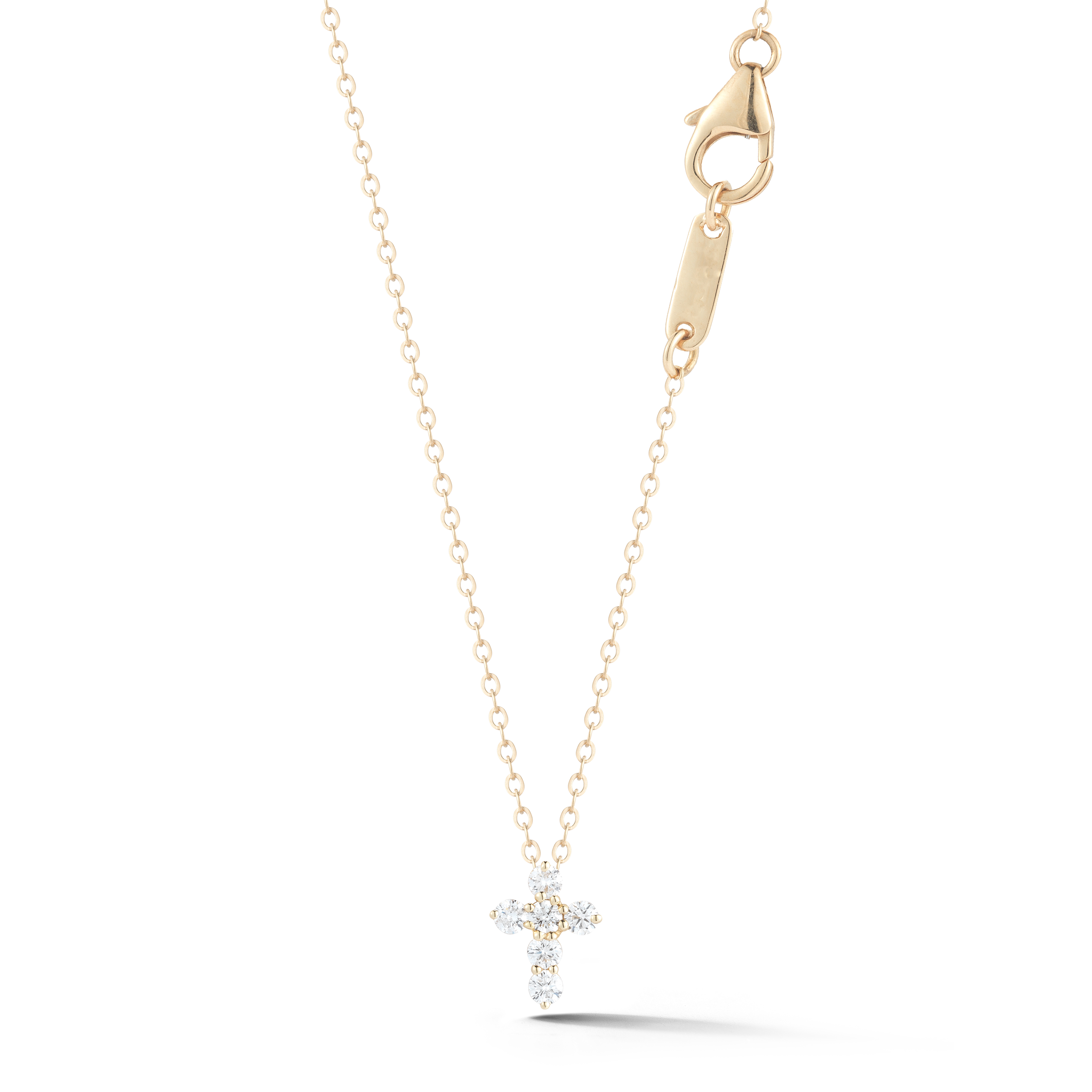 14KY GOLD SMALL DIAMOND CROSS 6D=.25CT 16"