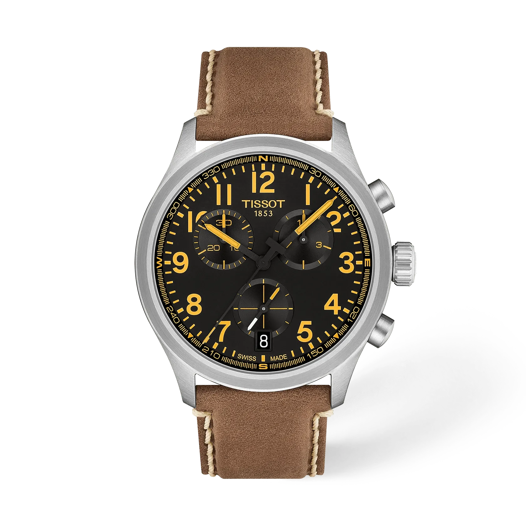 Tissot Chrono L Quartz Leather Strap Black Chronograph Men's Watch- T116.417.16.052.01
