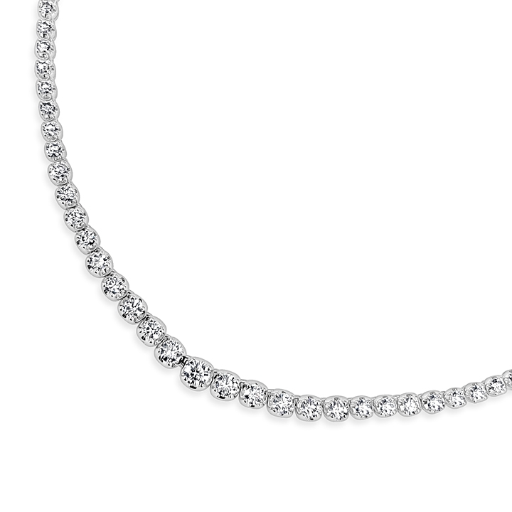 18KW GOLD DIAMOND TENNIS NECKLACE 112D=5.95CT 16"