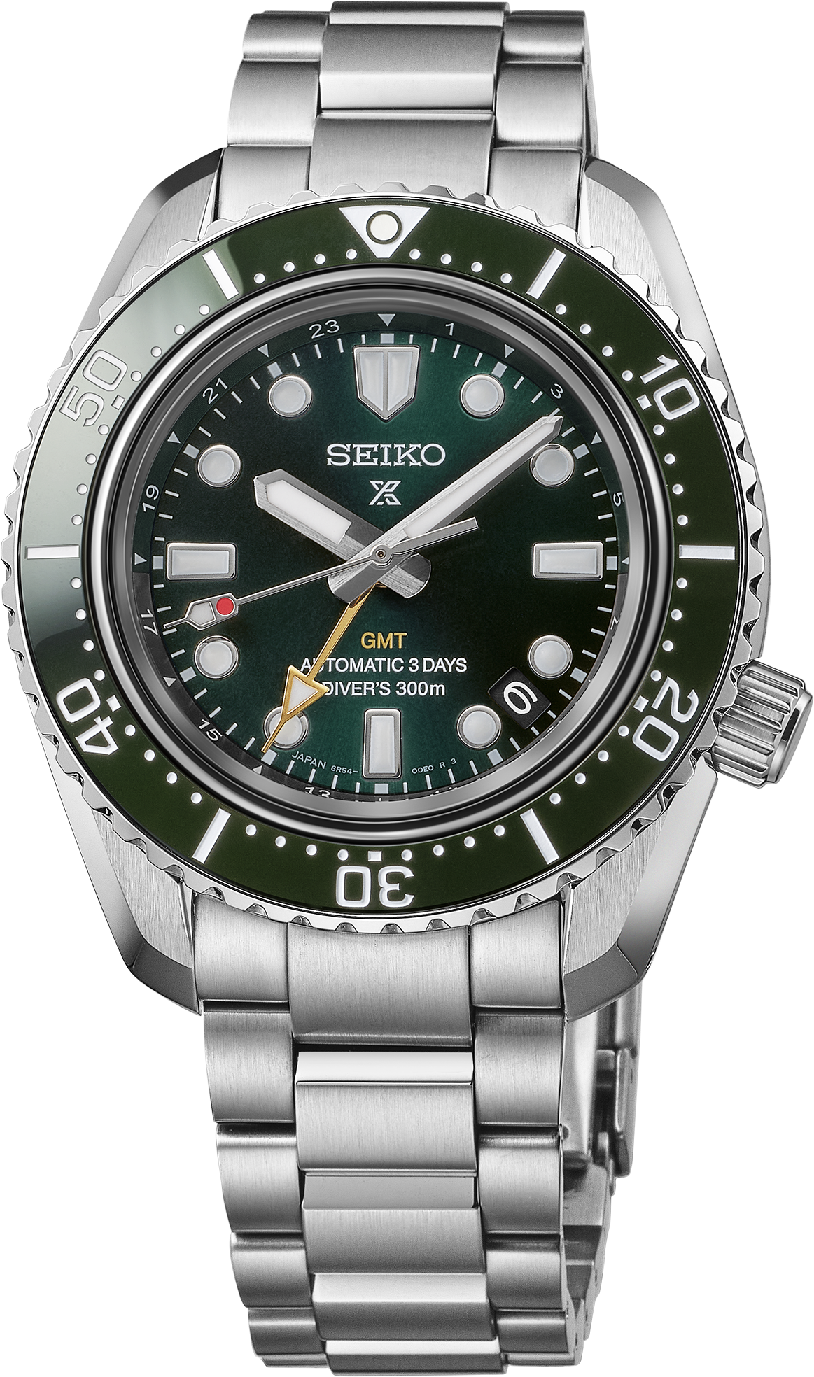 SEIKO LUXE PROSPEX 1968 HERITAGE DIVER'S GMT GREEN AUTOMATIC MEN'S WATCH - HBC001