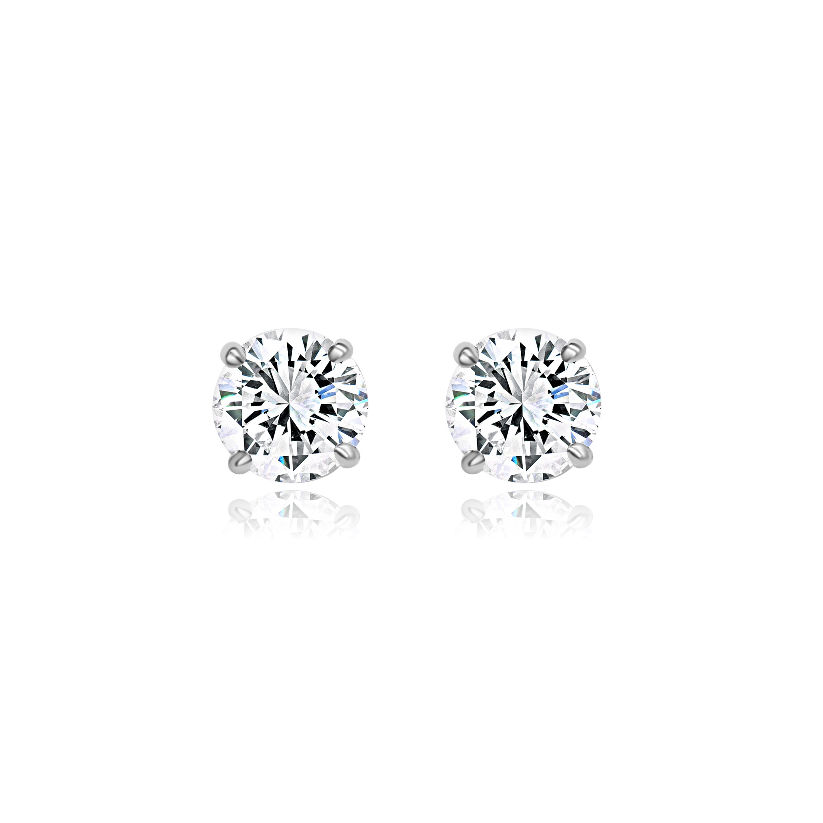 14KW DIAMOND STUD EARRINGS 2.40CT, MARTINI SETTINGS