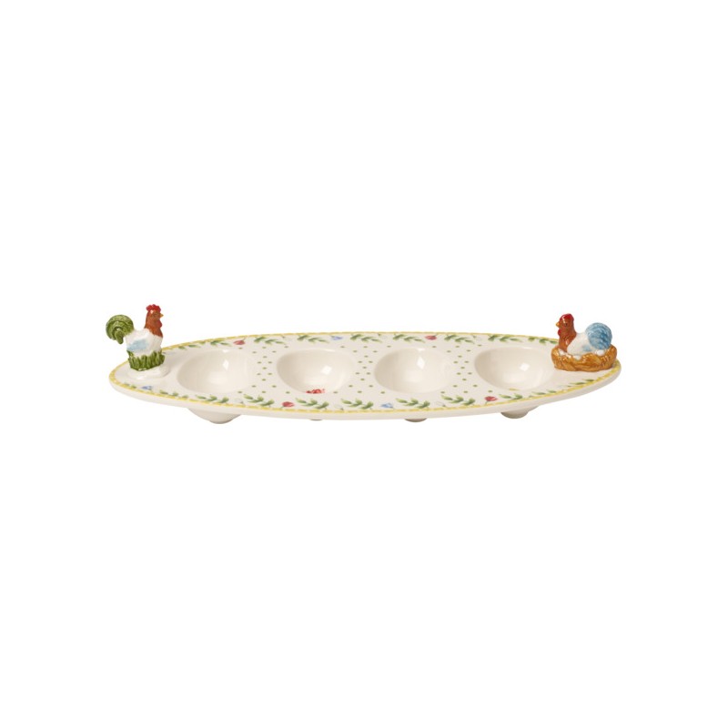 EGG DISH (ROOSTER & HEN) 12x4.75" 