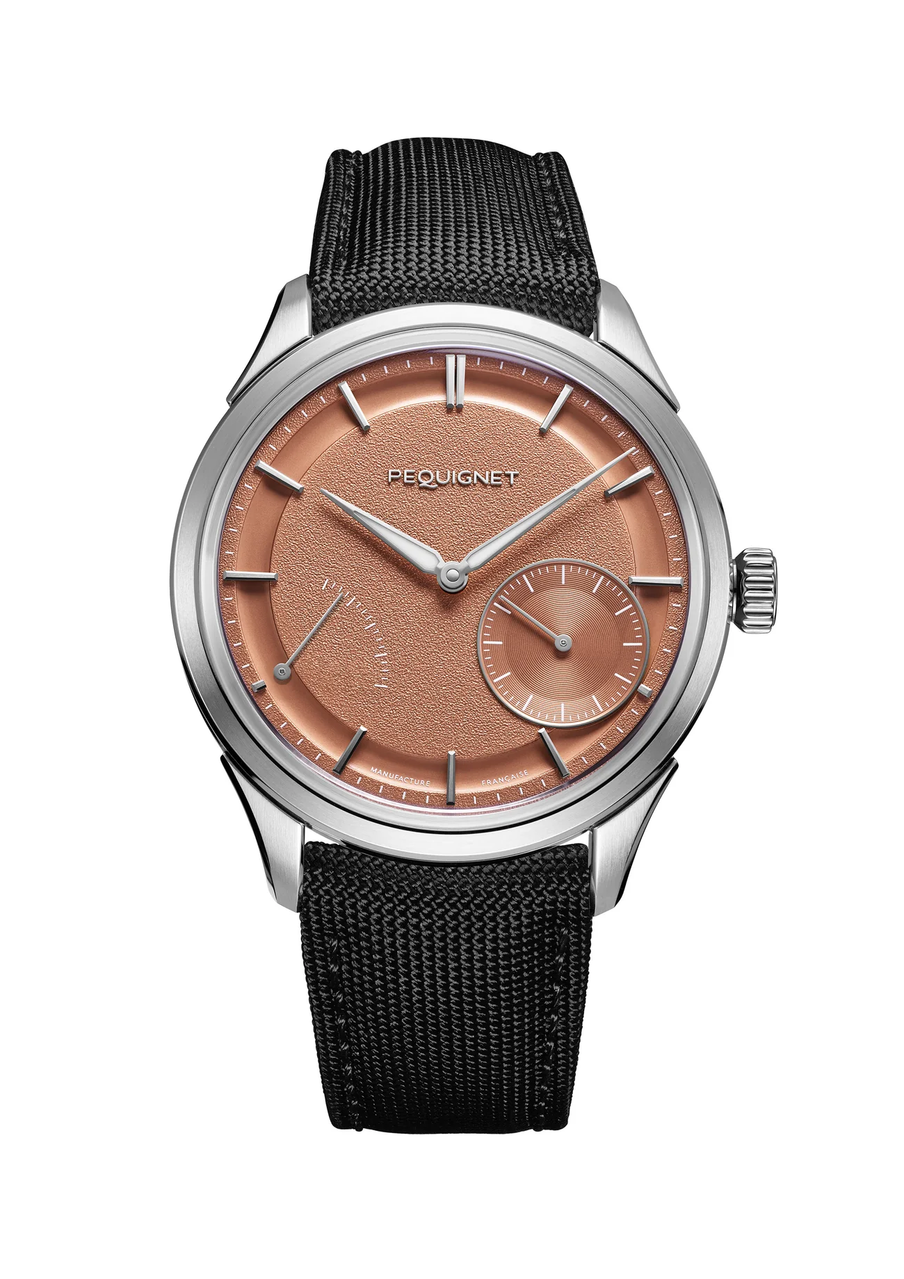 Pequignet Royal Paris Coral Dial Stainless Steel Case Black Cordura Strap 39.5 mm Automatic Watch - 9100123