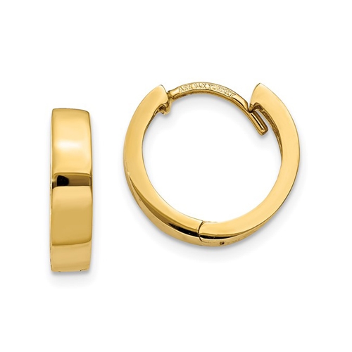 14KY GOLD 2.6MM WIDE HUGGY HOOP EARRINGS