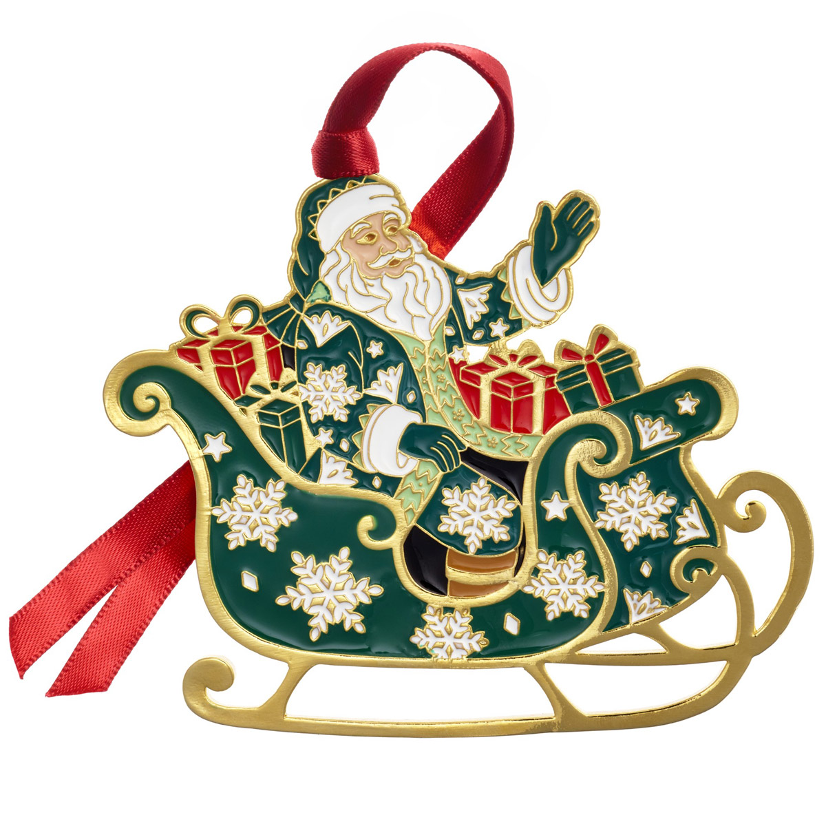 1st Ed Ann. WINTER FROST SANTA   gold plate & enamel