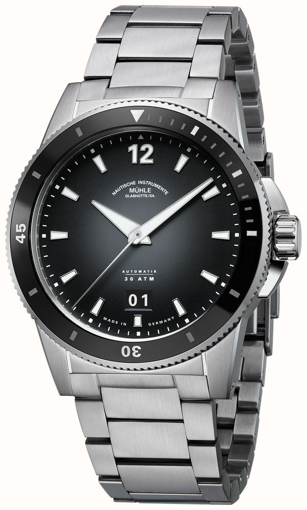 MUHLE GLASUTTE SPORTIVO BIG DATE BLACK AUTOMATIC MEN'S WATCH -  M1-52-43-200-MB