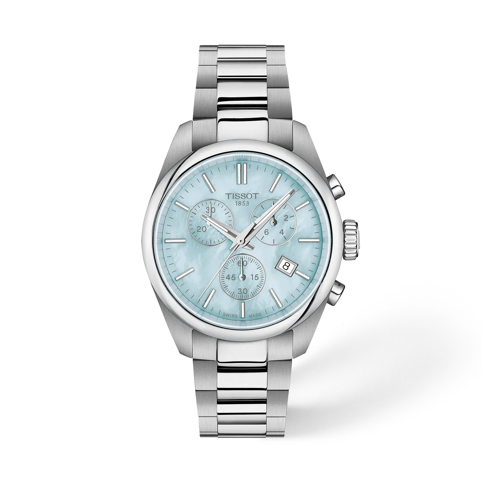 Tissot PR 100 Quartz Chronograph Stainless Steel Blue Mother-of-Pearl Dial Men's Watch - T150.217.11.131.00