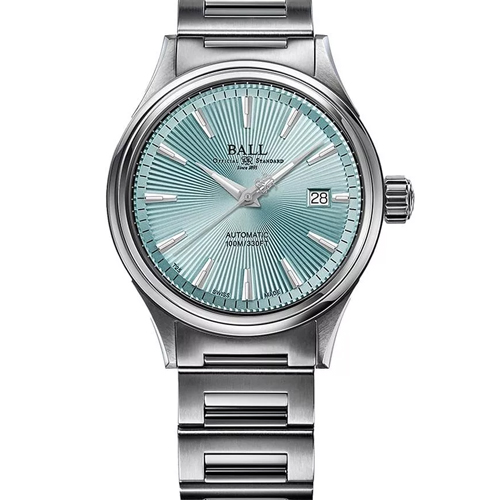 BALL FIREMAN AUTO 40MMICE BLUE SUNBURST DIAL SS BRACELET WATCH