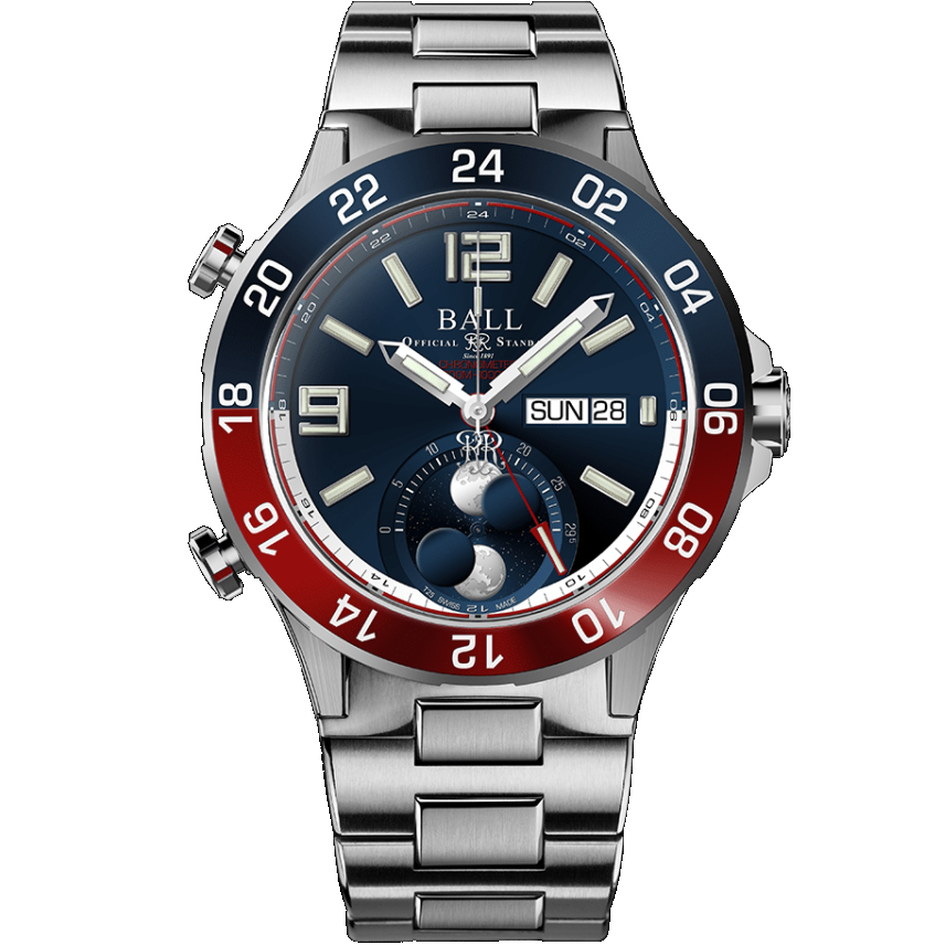 Ball Roadmaster Marine GMT Moon Phase Automatic Limited Edition Blue Dial Men’s Watch - DG3220A-S1CJ-BE