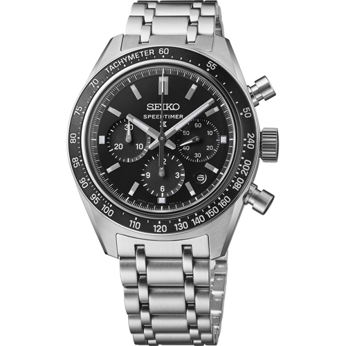 SEIKO PROSPEX LUXE SPEEDTIMER SS AUTO CHRONO BLACK DIAL/BEZEL BRACELET WATCH