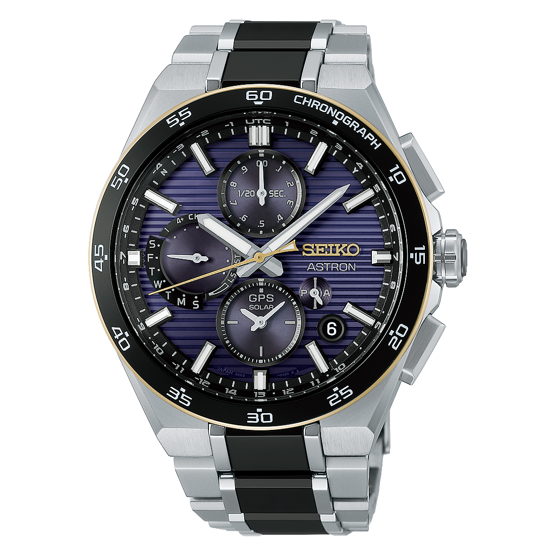 Seiko Luxe Astron 145th Anniversary GPS Solar Dual-Time Chronograph Limited Edition "Edo Purple" Dial Titanium Case & Bracelet Ceramic Black Bezel 43.3 mm Solar Watch - HAB011