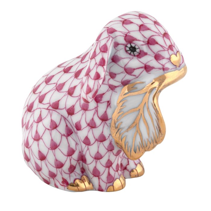 RASPBERRY FALL BUNNY  2in L X 2in W X 1.75in H