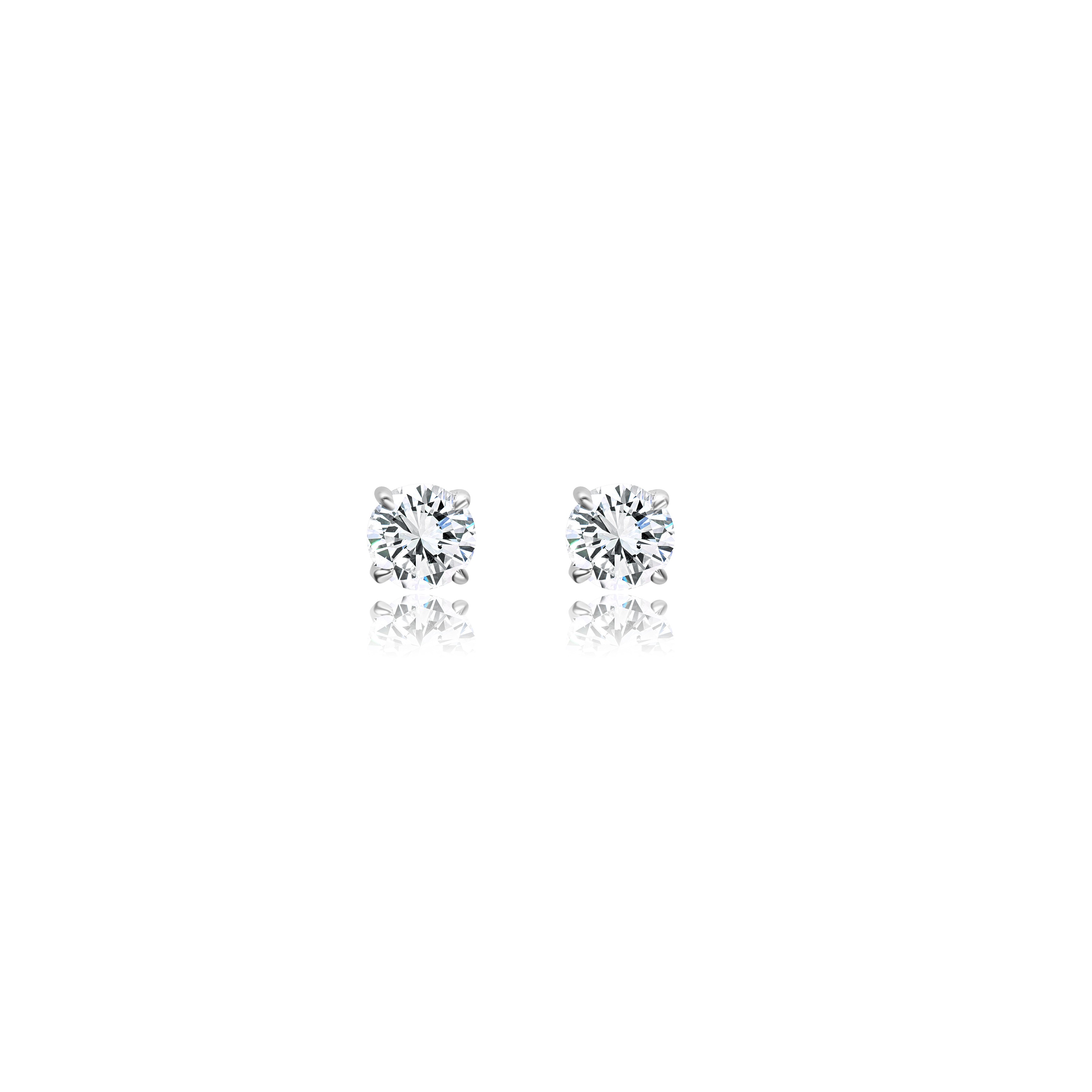 14KW 4 PRONG MARTINI DIAMOND STUDS 1.60CT