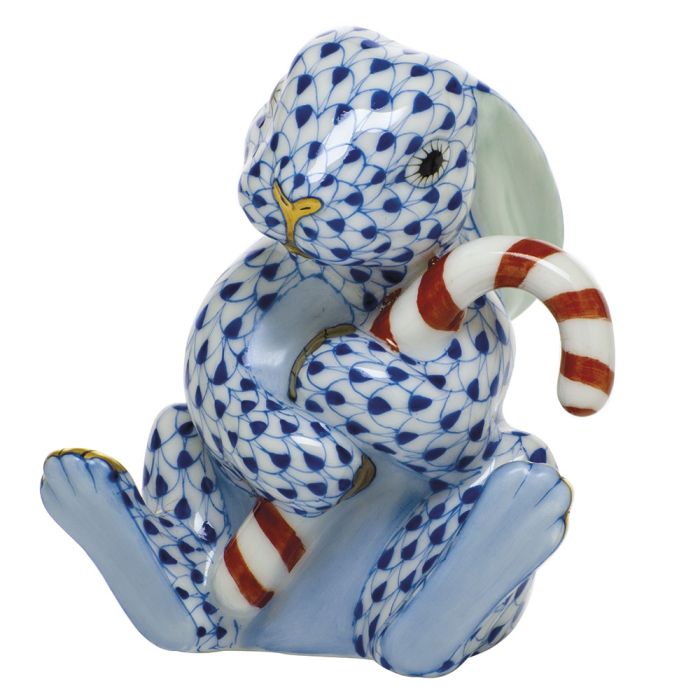 SAPPHIRE CANDY CANE BUNNY  2.75"H