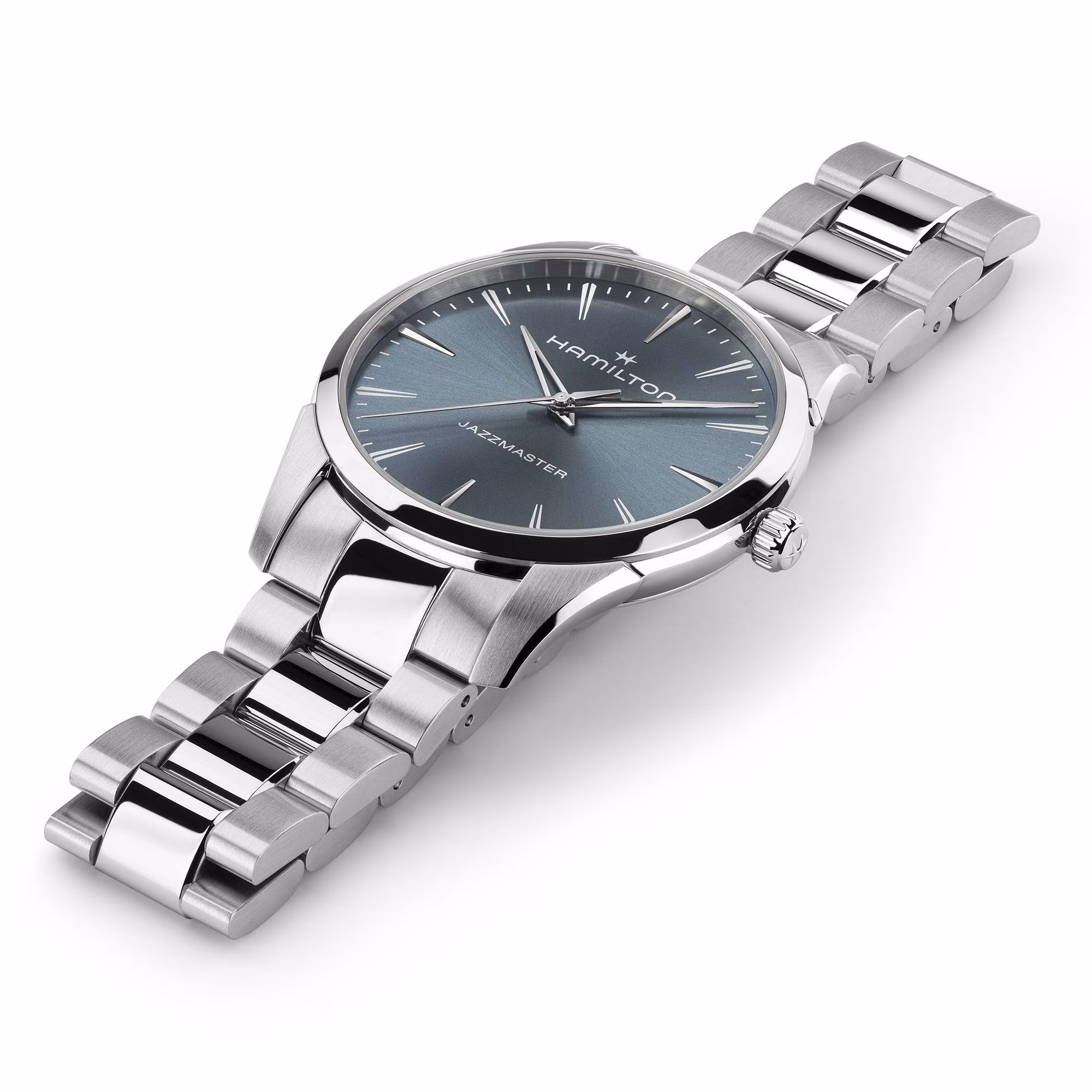 Hamilton Jazzmaster Quartz Sunburst Blue Dial Steel Men’s Watch - H32461141