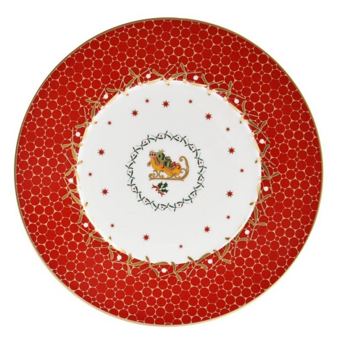 SALAD PLATE 8.5" RED SLEIGH DESIGN