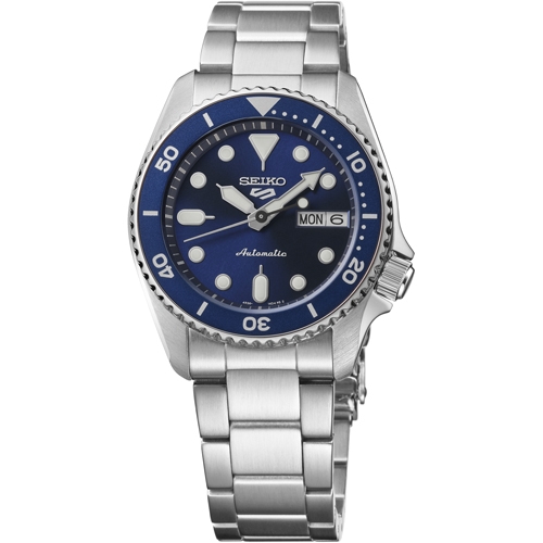 SEIKO 5 SPORTS SS AUTO BLUE DIAL BRACELET WATCH