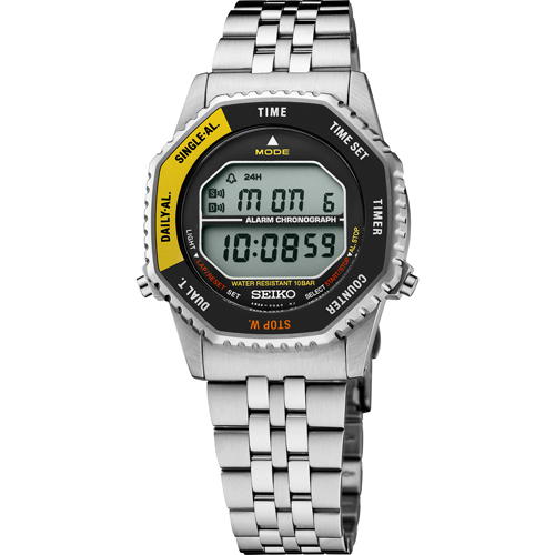 SEIKO ESSENTIALS SS DIGITAL BLACK DIAL BRACELET WATCH