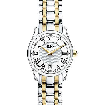 LADY'S ESQ WHITE ROMAN DIAL SS BRAC WATCH